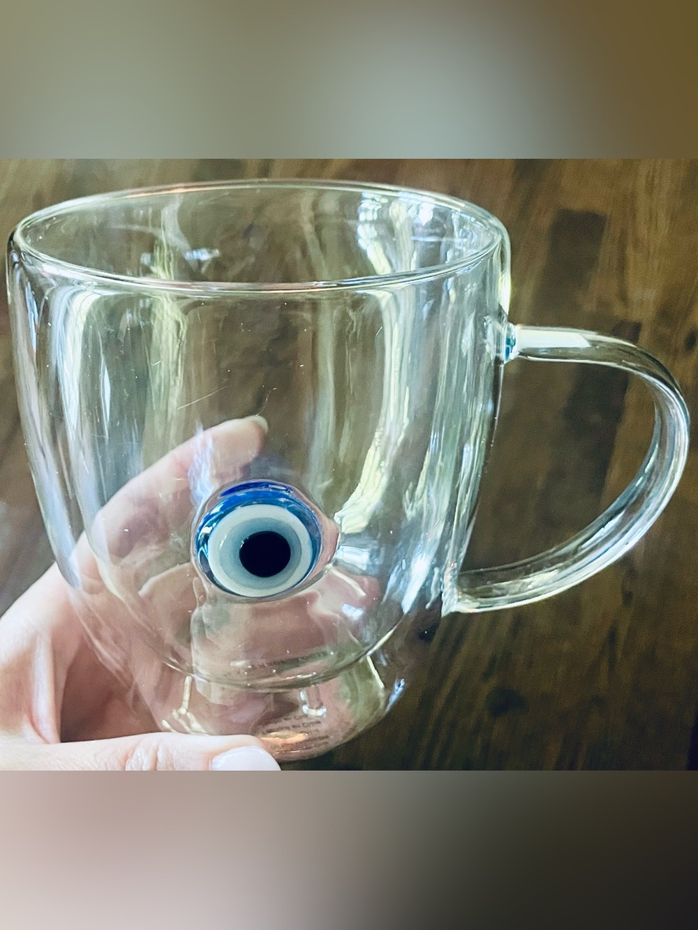 NIB Anthropologie Evil Eye Icon Juice Glass Mug
